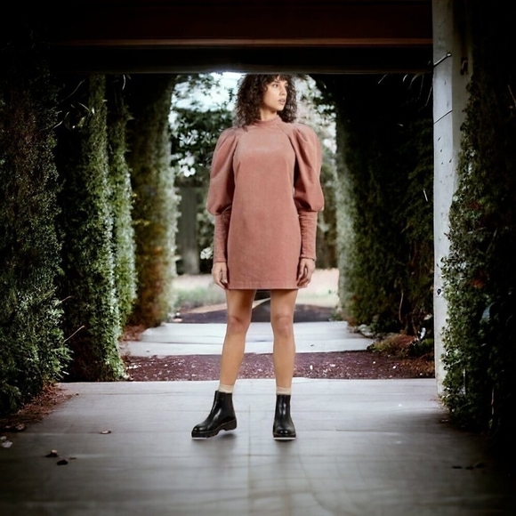Ted Baker Tipto Exaggerated Long Sleeves Corduroy Mini Dress Size 1 US 4 - Picture 14 of 15